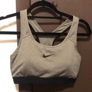 Gray Nike sports bra